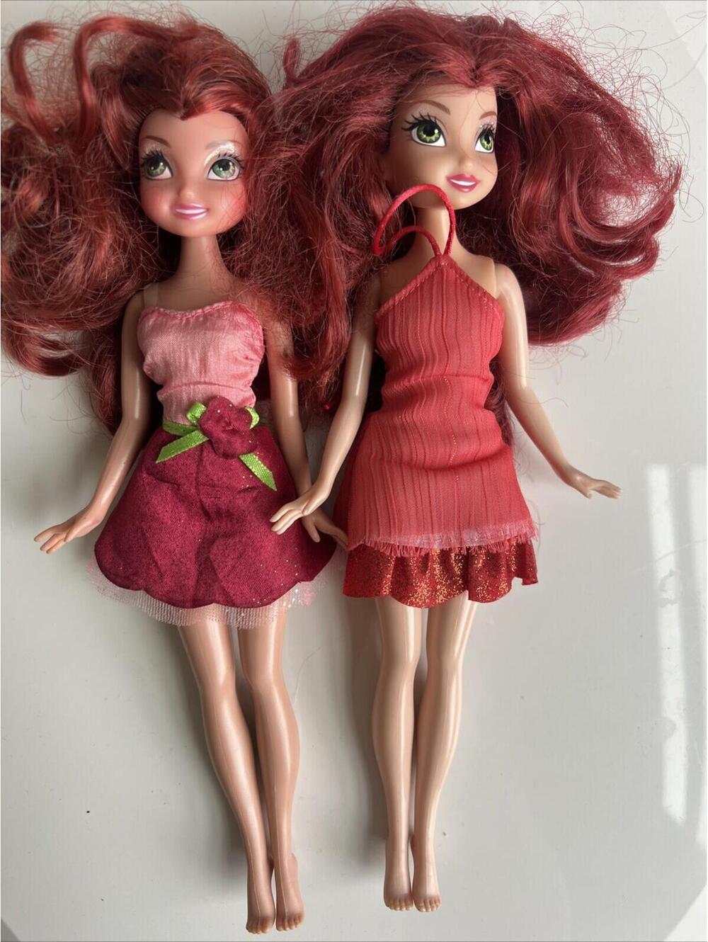 2 Disney Jakks Pacific Fairies 9.5" Doll Pink Dress Rosetta 2010